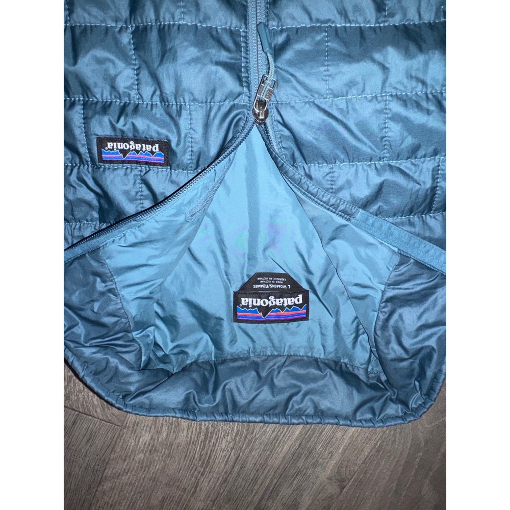 Patagonia Nano Puff Parka Womens Large Teal Blue Insulated Jacket 26870 FA21 - Picture 6 of 7